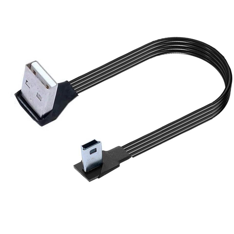 0,05 m-3 m dátový kábel USB Data Kábel Muž na mini USB B 5PIN Muž 90 stupňov Synchronizácia priameho / nad / nad / nadol / vľavo / pravý uhol