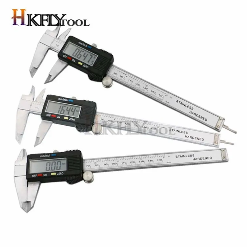 0-100 mm 4 palcová z nehrdzavejúcej ocele Digitálny strmeň Vernier Caliper Vernier C Sernier Mini Gem Celiper Micometer Hrúbka Nástroj