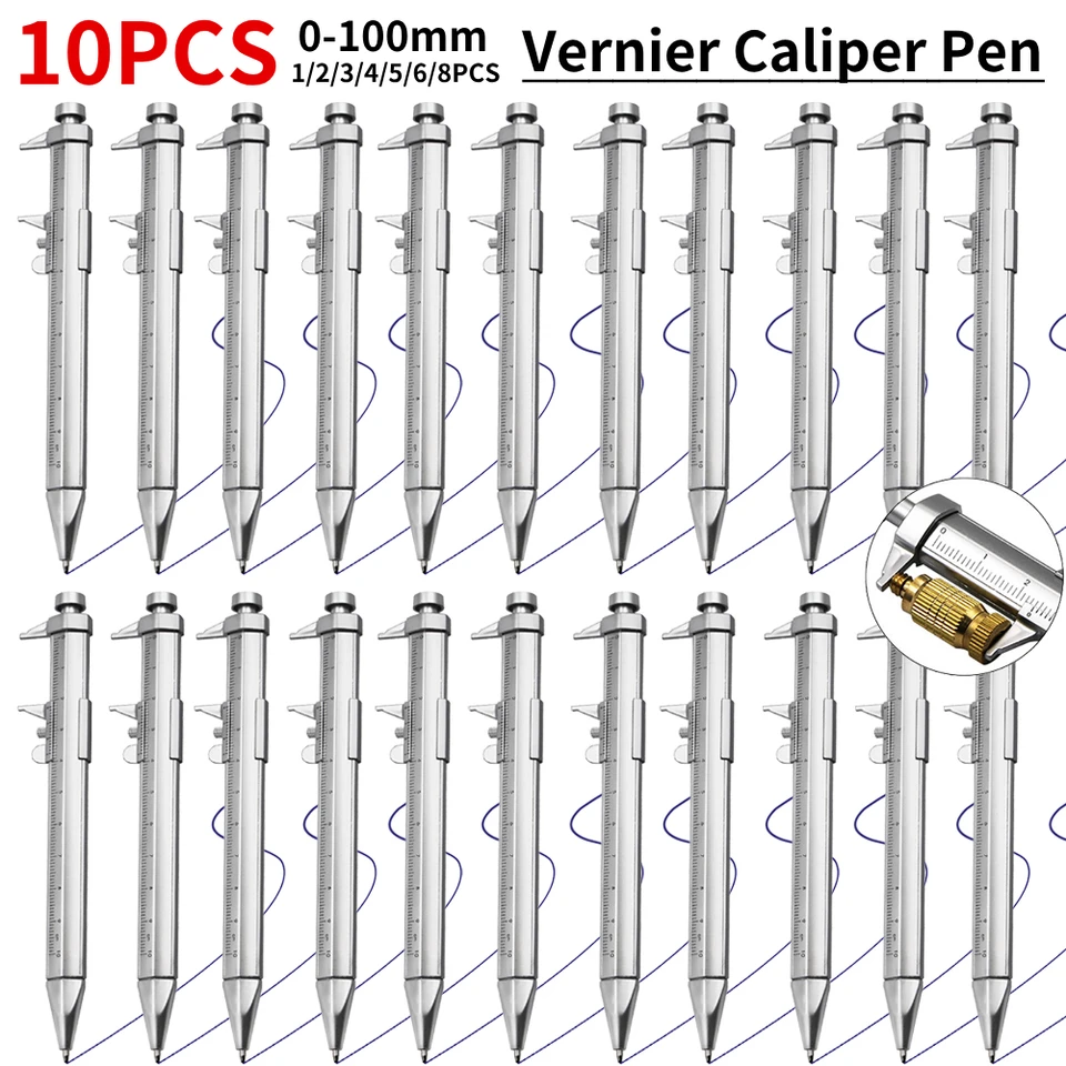 0-100 mm Vernier Caliper Pen C Serler Ball Ball-Point 1 mm plastové študentské kancelárske potreby Vernier Celiper Woodworking Merací nástroj