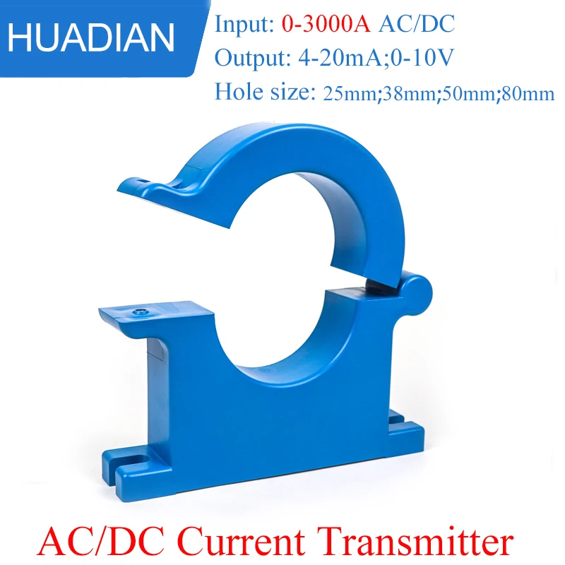 0-1000A Výstup 50 mm Otvorený svorkový prúdový prevodník prúdového prúdu 10V DC Výstupný prúd transformátora