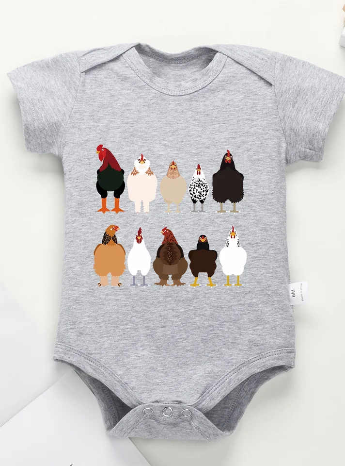 0-24m BodySuit krátky rukáv Novorodenecká dojčenská dojčenská dievčatka chlapec batoľa kombinézy šaty kuracie vzory comper nový štýl