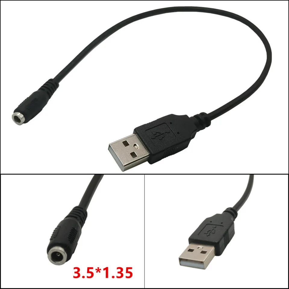 0,25 m port USB do 3,5*1,35 mm ženský vnútorný konektor DC Barrel Jack Connector 5V 2A pre malé elektronické zariadenia príslušenstvo