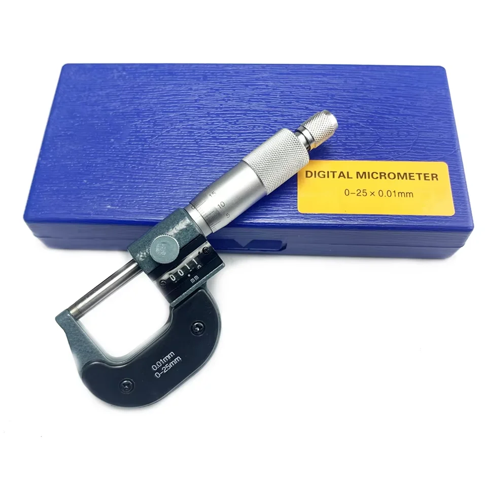 0-25 mm 0,01 mm OD mikrometer s nástrojmi na meranie hrúbky mikrometrov na počítadlo počítadla