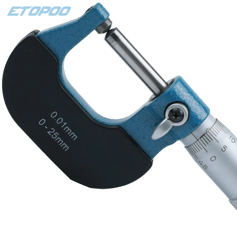 0-25 mm guľôčkový pásový pás bicie valcový valcový mikrometer s jedinou dvojitou okrúhlou hlavou