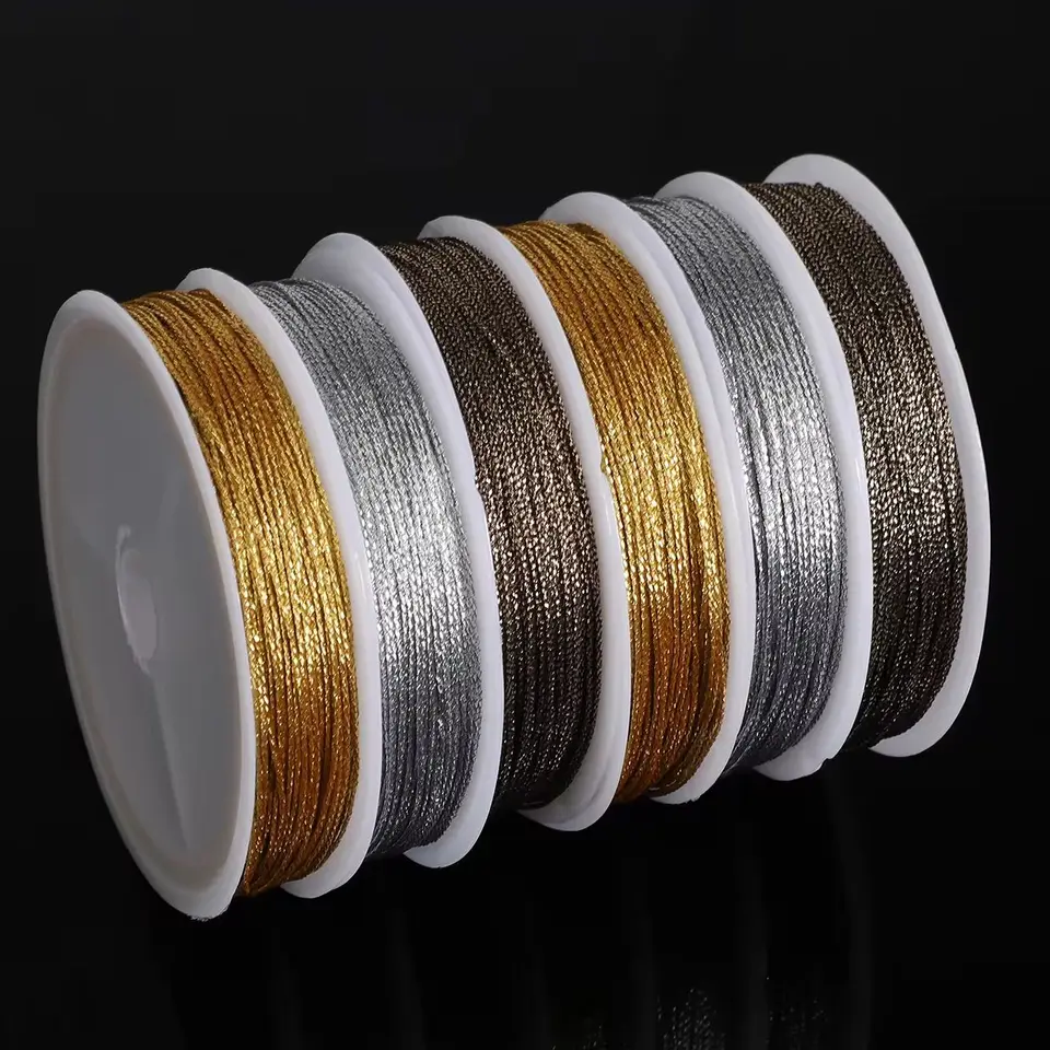 0,4 mm 1 Roll 10Meter/roll Gold Color nylon niť makrame šperky drôtený náramok spletené šnúrky DIY korálkové lano káble príslušenstvo