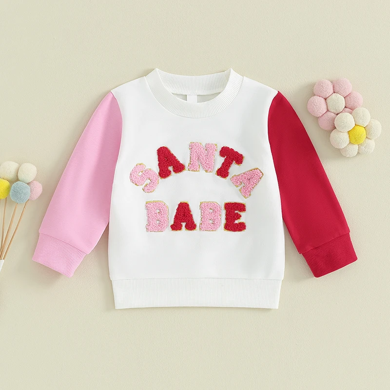 0-4y Dievčatá pre batoľatá vianočné mikiny dojčenské fuzzy list vyšíva s dlhým rukávom Pullover Topy