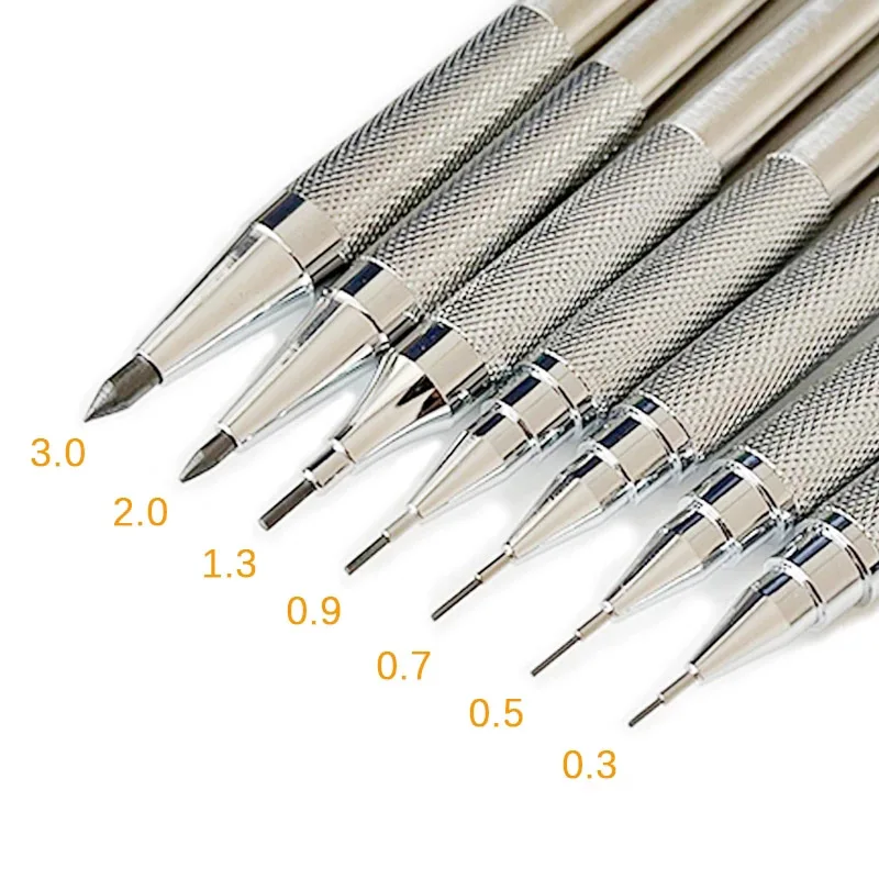 0,5 0,7 0,9 1,3 2,0 mm Mechanická ceruzka Sada Full Metal Art Drawing Maľba Automatická ceruzka s vodičmi