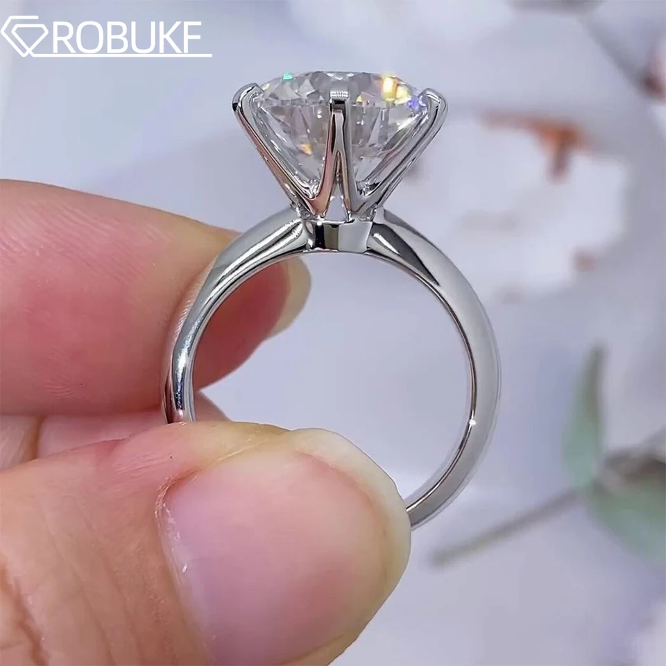 0,5-10ct Moissanit Engagement Rings pre ženy Men D VVS Lab Diamond S925 Silver Classic Solitaire Ring Band šperky s GRA