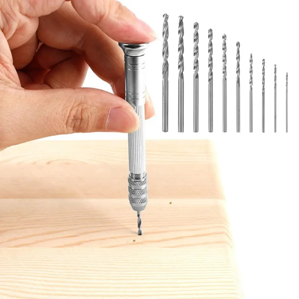 0,5-3 mm ručné zákruty vŕtačky Mini HSS Vŕtacie bity s bezkľúčovými drevenými spracovateľskými zliatkami