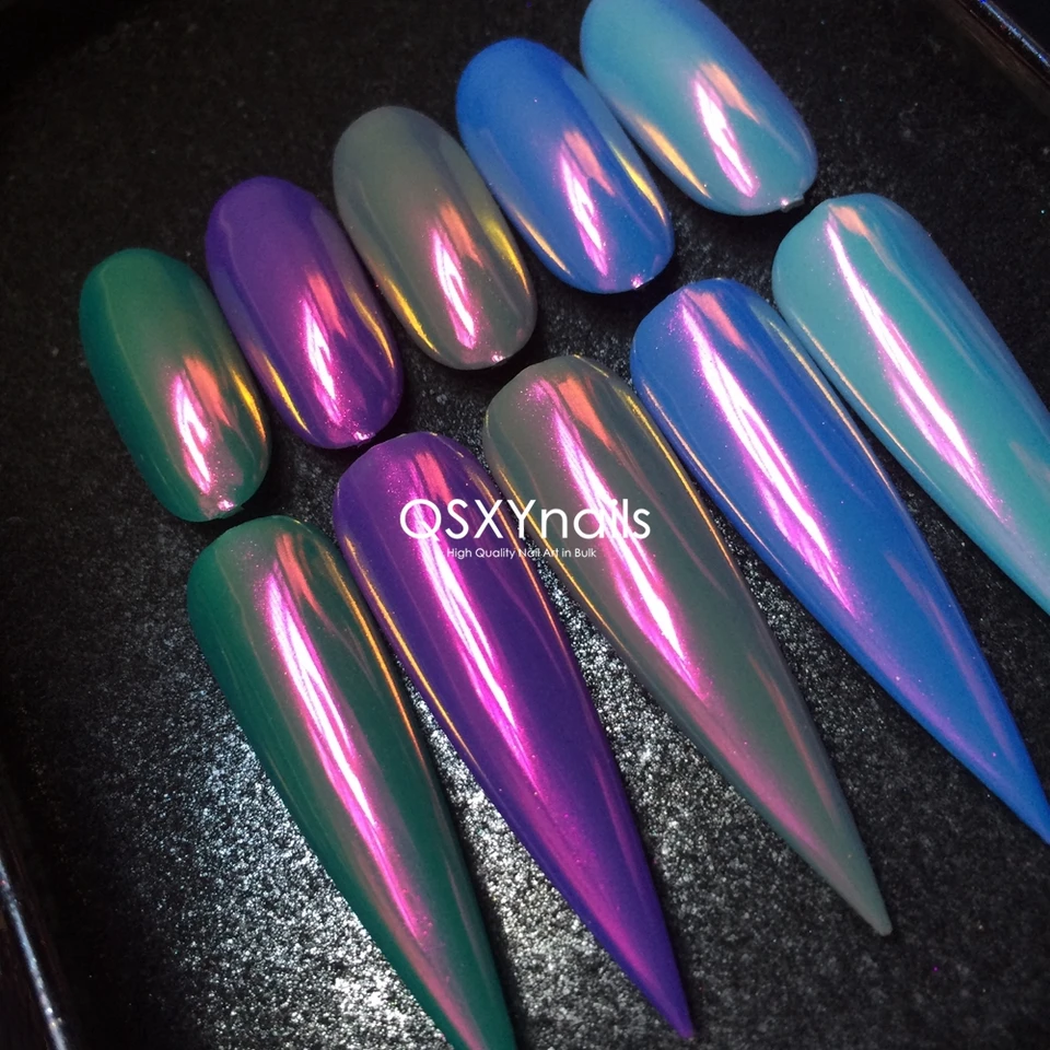 0,5 g super lesklý tmavo ružový ružový prášok Aurora Chrome Horúce ružové zrkadlo Pigment na nechty lesk pre gélovú poľskú manikúru
