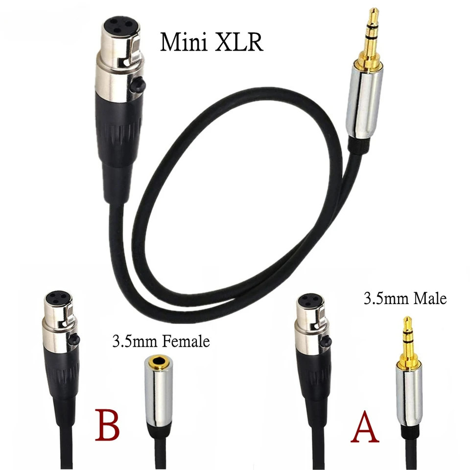 0,5 m 1,5 m mini XLR 3PIN Mužská samica do 3,5 mm zvukového kábla Hliníková fóliová fóliová tienená zvuková linka pre mikrofóny pre mikrofónové kamery