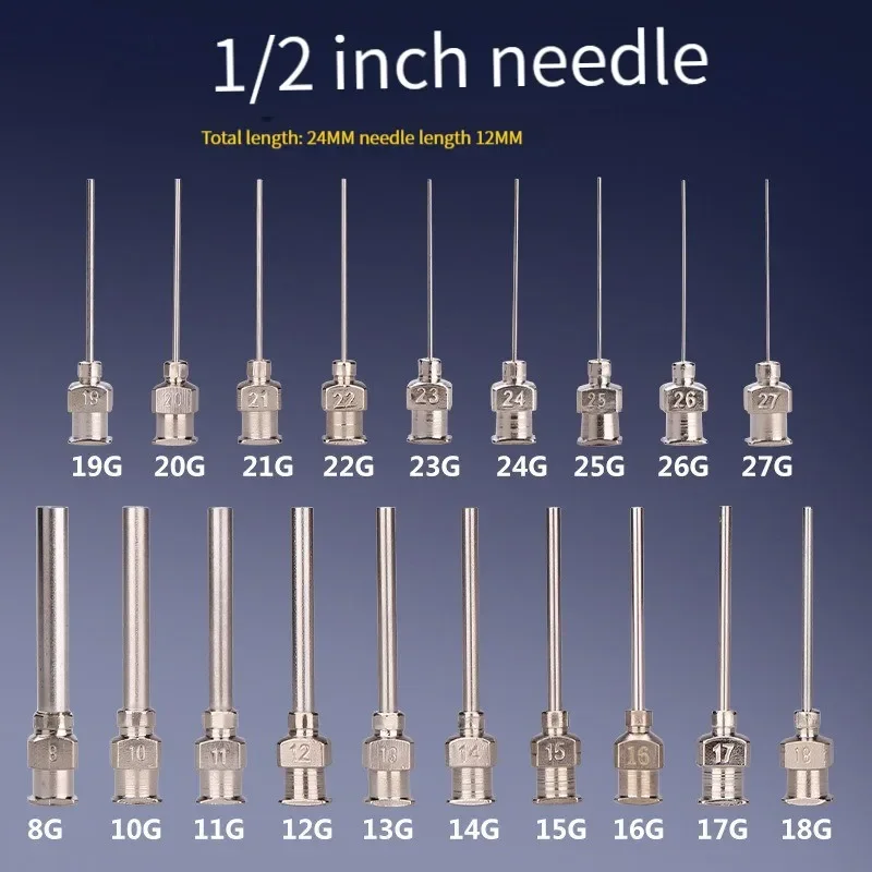 0,5 palca z nehrdzavejúcej ocele 12 kusov/1 krabica 8G až 19G Direct Pin z nehrdzavejúcej ocele Hrot na lepenie stroja