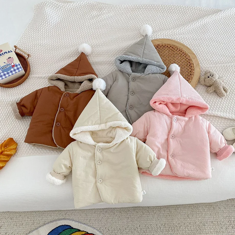 0-5 y 2024 Jeseň Winter Kids Parkas s kabátom s kabátom zahusťuje podšívku chlapci vonku dievčatka Hoodie teplé bunda Detské oblečenie