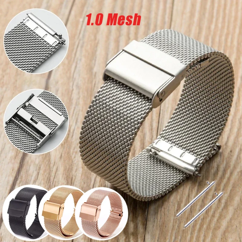 0,6 mm Mesh Milanese Watch Strap 12/14/11/11/11/21/21/222/222 mm pre Seiko pre DW Steel Watch Band Men Women Universal náramok