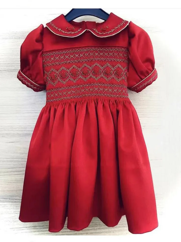0-6y dievčatko leto červené smocie turecké vintage princezné šaty na narodeninové prázdninové Veľkonočné fotografie Eid