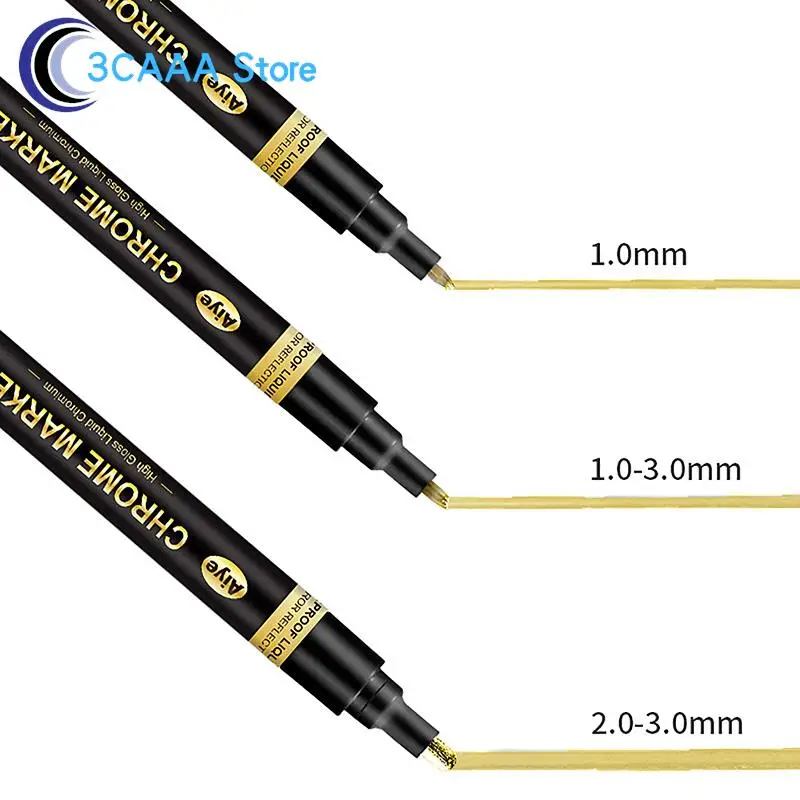 0,7/1/3 mm Elektroplatívne zrkadlo strieborné zlaté pero pero ručné opláštenie chrómovanej kovovej nepremokavej pneumatiky keramickej dotykovej farby