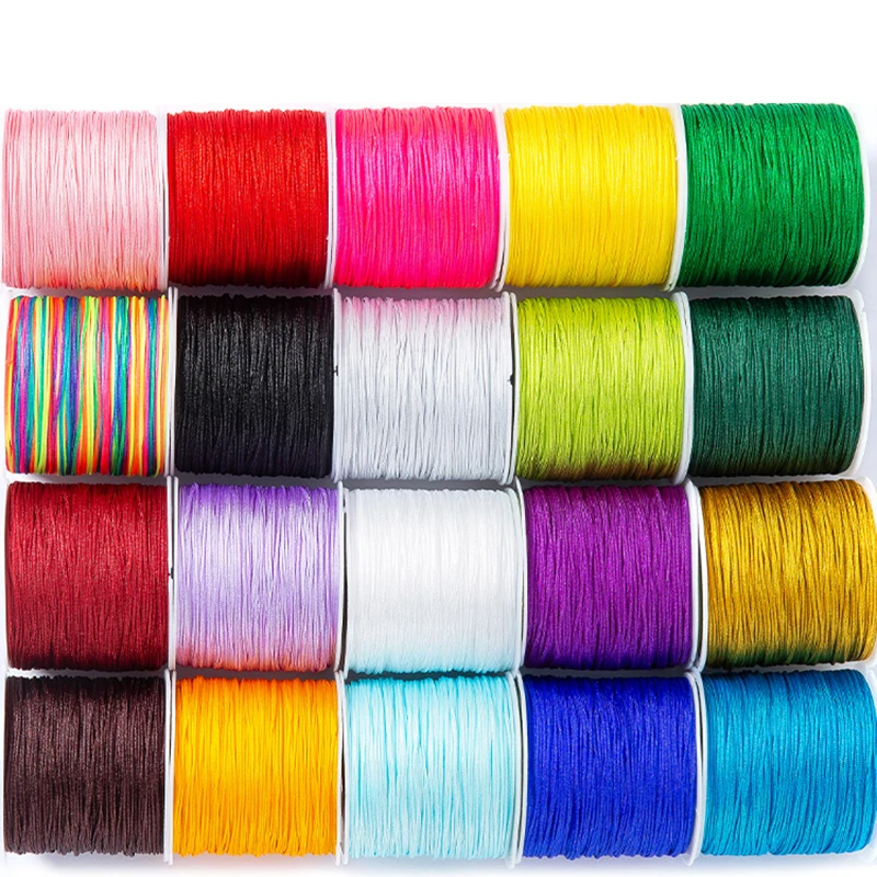 0,8 mm nylonové šnúry vlákna Čínsky uzol Macrame Cord NurdeeLas Náramok s prepletenými šnúrou