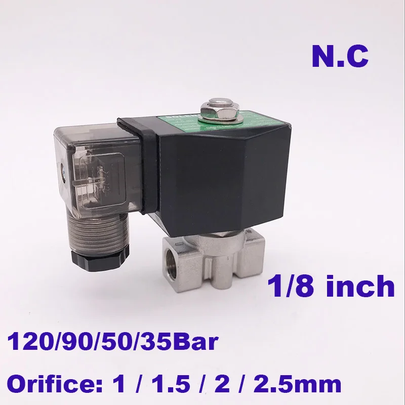 0-90/50/35BAR 2-Cesta Vysokotlakový solenoidný ventil 1/8 