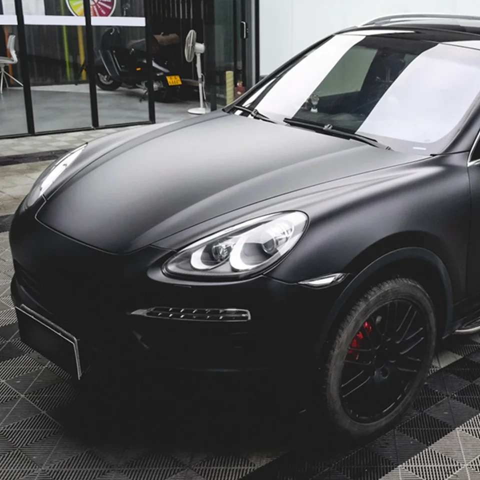 0,9MX1,52M/3M/17M Matt Black Car Body Films Vinyl Wrap Supechers Self Adhesive Decals Auto Body Decoration Film Air Bubble Free