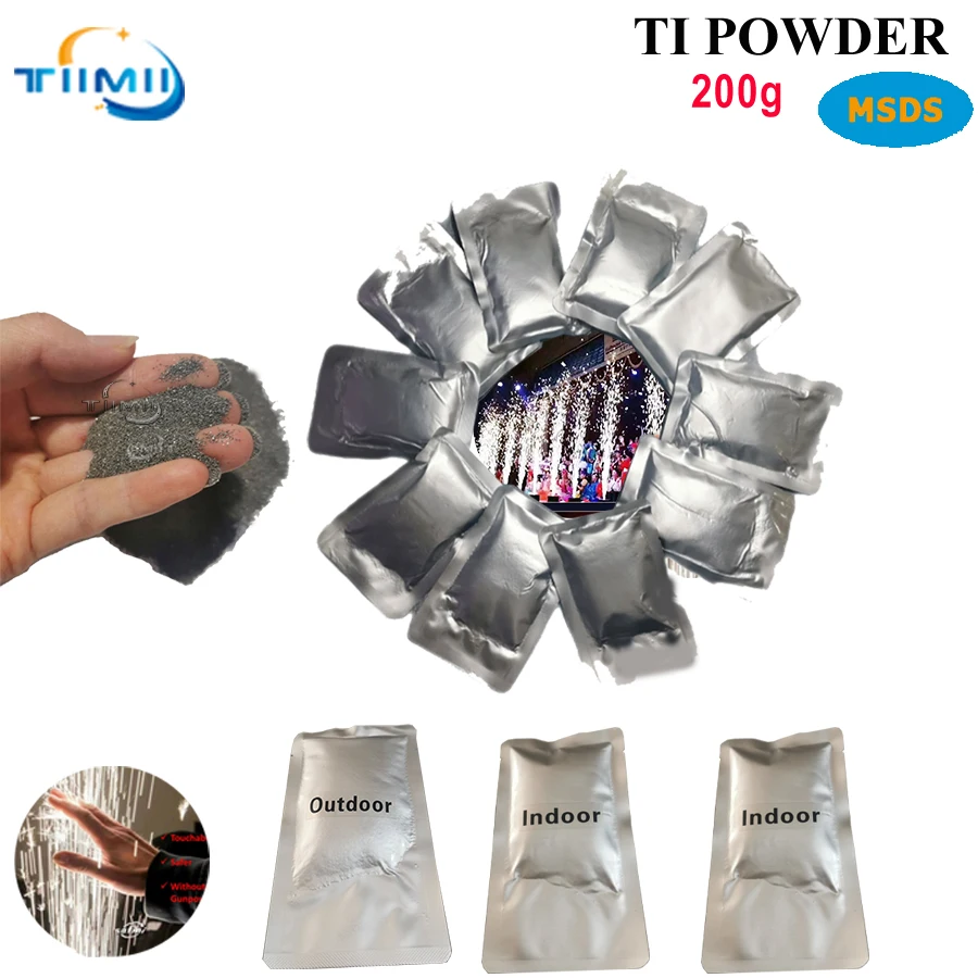 0 daňový prášok 200g Indoor Outdoor Cold Sparker Electronic Spark Machine Composite Ti Prášok pre javiskové udalosti show 200G