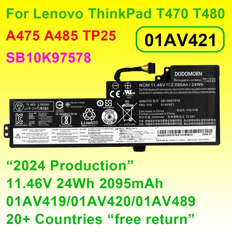 01AV421 laptop batéria pre Lenovo ThinkPad T470 T480 A475 A485 TP25 séria 01AV419 01AV420 01AV489 SB10K97576 SB10K97578 24WH