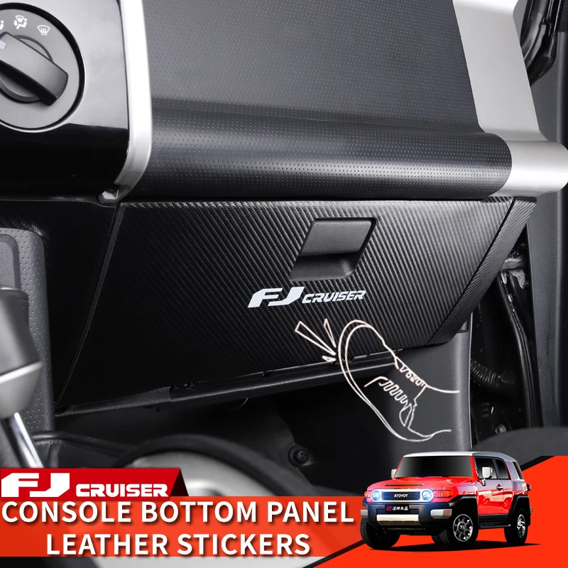 06-21 Rok Toyota FJ Cruiser Accessories Interiér Modifikácia konzoly spodná anti-kick ochrana kožená nálepka