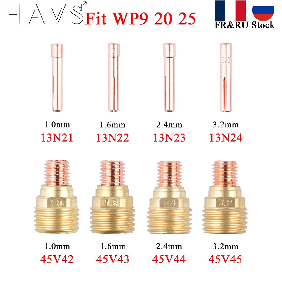 1,0/1,6/2,4/3,2 mm tig s malými klíkovými klíkovými telesnými plynnými šošovkami 13N21 13N22 13N23 13N24 45V42 45V43 45V44 45V45 pre TIG WP9 20 25 TORCH