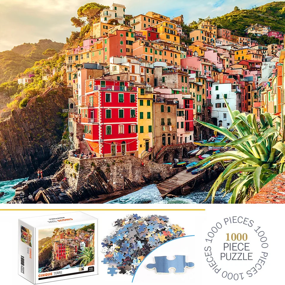 1 000 kusov Cinque Terre Jigsaw Puzzle pre dospelých domáce dekorácie Games Family Fundar Pádle Pádle Vzdelávacie hračky pre deti
