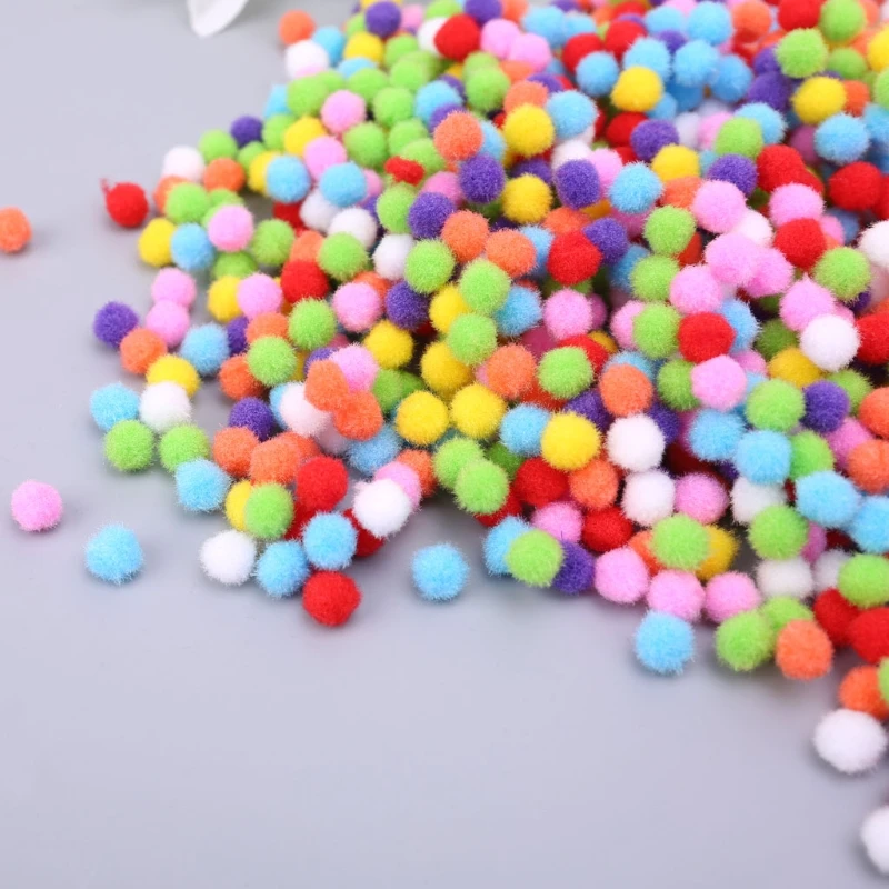 1 000 pcs mäkké okrúhle remeselné pompoms loptičky zmiešané farby pom pomu poms 10 mm remeselné remeslo
