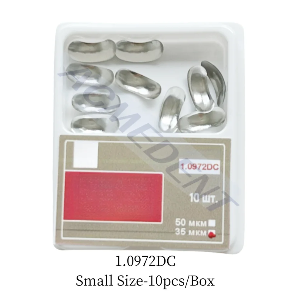 1,0972DC Dental Matrix System Dvojité zakrivené matice 0,035 μm s jednou náplňou malá veľkosť 10ks/box
