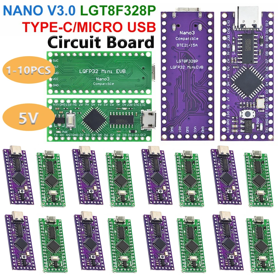 1-10 PCS 5V Výmena dosky LGT8F328P LQFP32 MINVIEVB TYPE-C MICRO USB HT42B534-1/CH340C Vymeňte Nano V3.0 pre Arduino