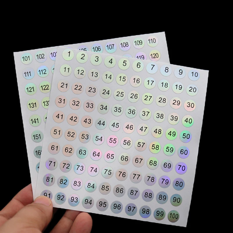 1-1000 Vodotesné digitálne štítok Self-pasívne číslo nálepka na nechty na nechty Scrapbooking DIY Craft Digital Label Stickers