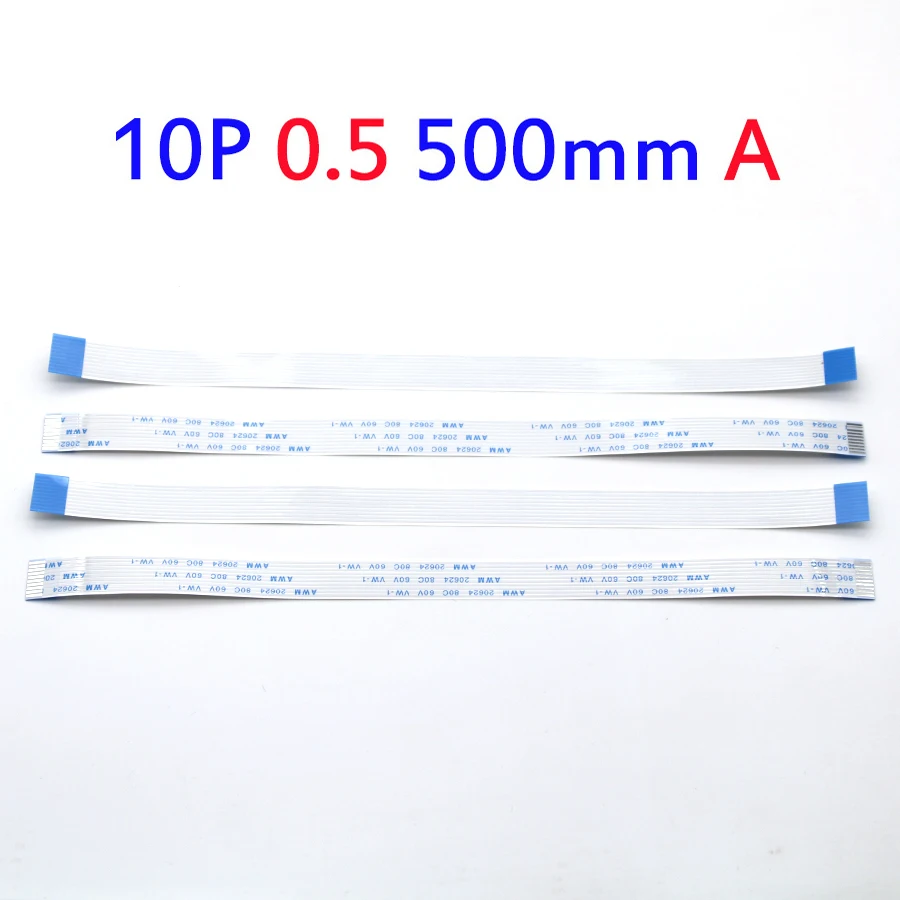 1-100ks Nový FFC FPC plochý ohybový kábel 0,5 mm rozstup 10 pin prednej dĺžky 500 mm stuha Flex kábel 10pin 10p