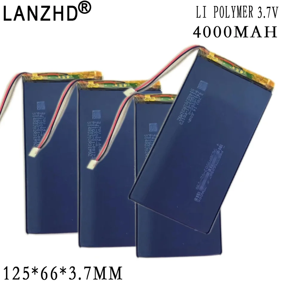 1-10ks 3,7V 4000 mAh 3766125 Polymérna lítium-iónová li-iónová batéria pre tablet PC Bank, GPS, MP3, MP4 batéria