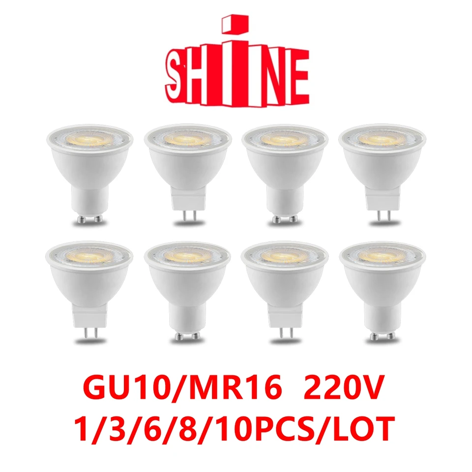 1-10ks LED Spotlight GU10 GU5.3 MR16 3W 5W 6W 7W 38 stupňa osvetľovacia žiarovka 220V Indoor osvetlenie 3000K 4000K 6000K bombilly