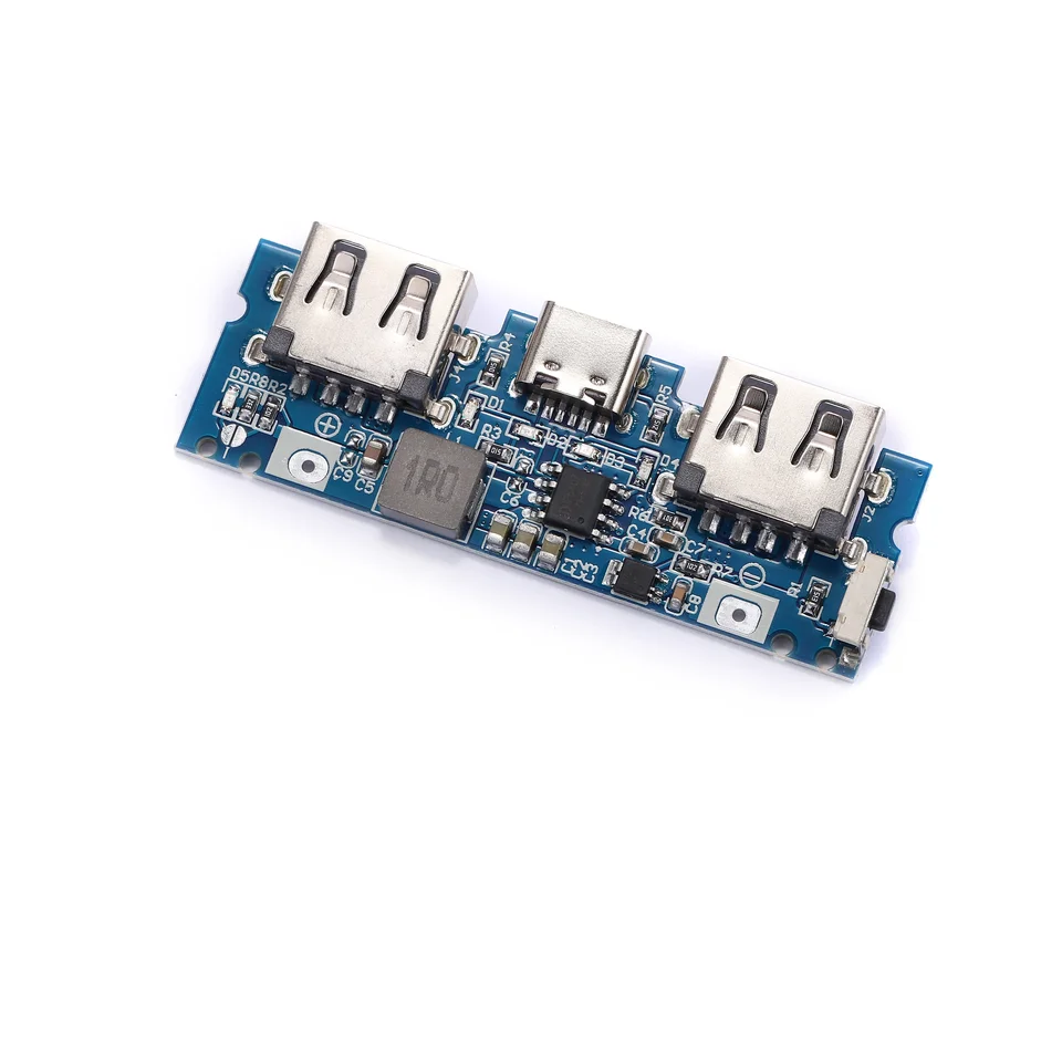 1-10ks lítiová nabíjačka nabíjačky LED Dual USB 5V 2.4A Micro/Type-C USB Mobile Power Bank 18650 nabíjací modul