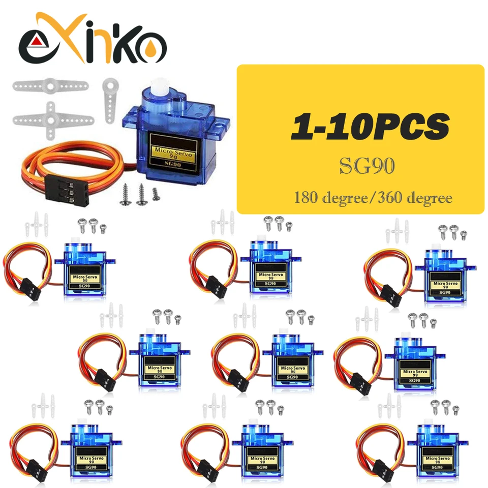 1-10ks SG90 9G Micro Servo pre RC lietadlá Fixné krídlo Model Telecontrol lietadla hračky Mini Servo Motor 450 Helikoptér