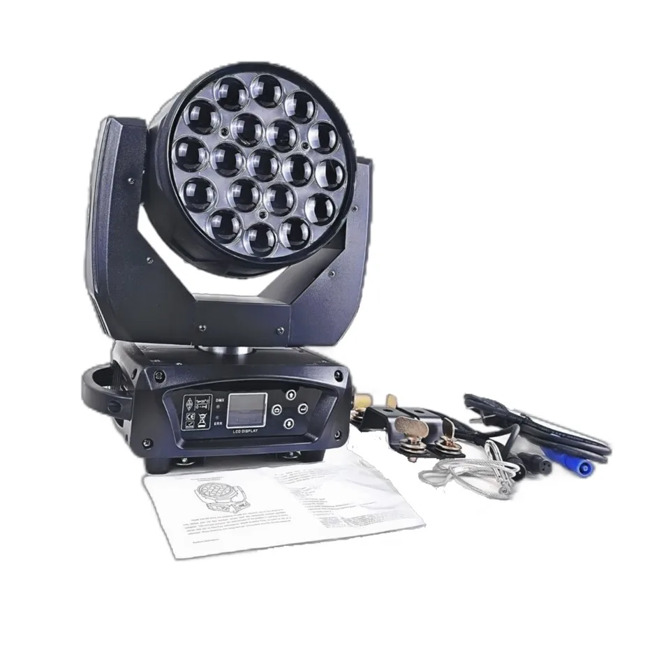 1-10ks Zoom Lyre umývanie DMX512 19x15W LED premytie priblíženie RGBW pohybujúce sa hlava Light Flycase Stage Spotlight DJ Lights Night Club Disco Wash