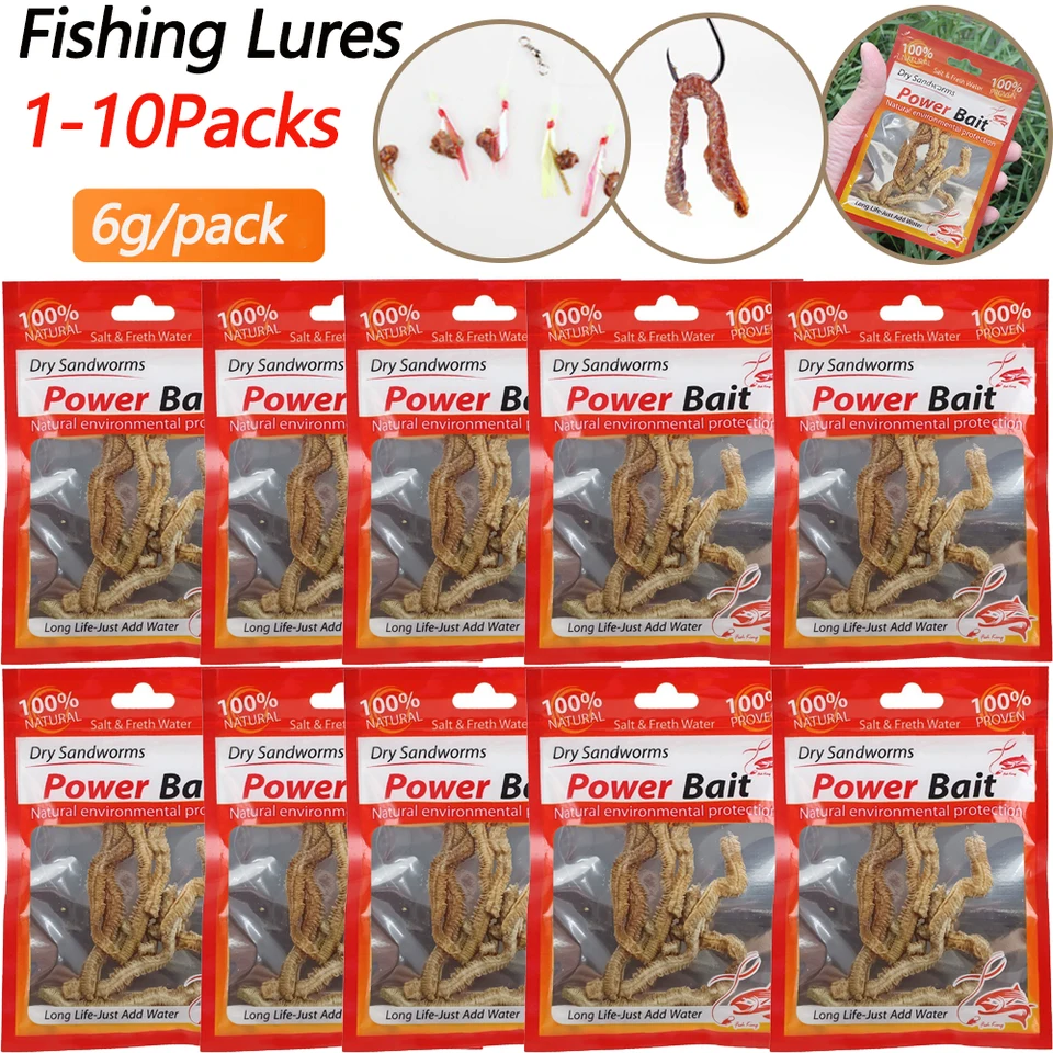 1-10Pack Prírodné suché pieskové pieskové červy