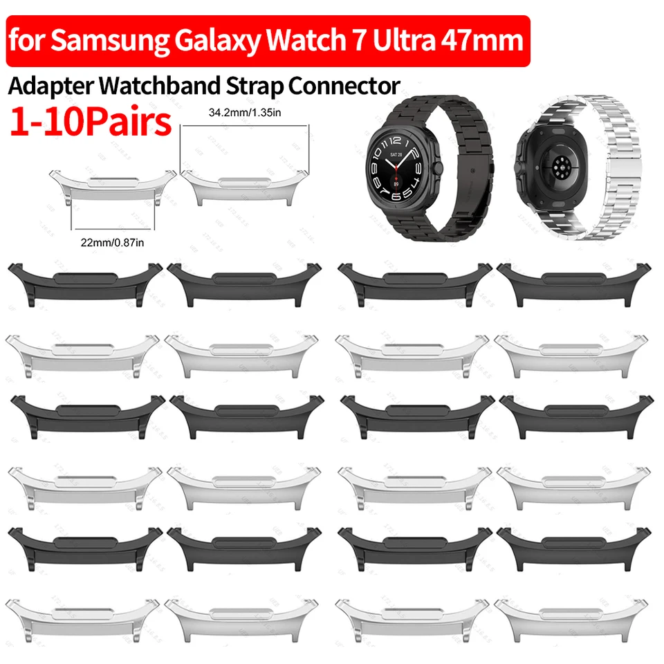 1-10pairs Adapter Náramok s rýchlym fit kovový konektor kovový hodinkový adaptér konektor pre Samsung Galaxy Watch 7 Ultra 47 mm