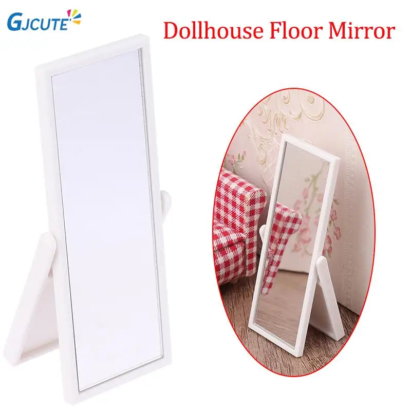 1:12 1: 6 Dollhouse Simulácia v plnej dĺžke zrkadlové zrkadlo Dollous Miniatúrny nábytok dekorácie Dolls Dom House Accessories for Kids hračky