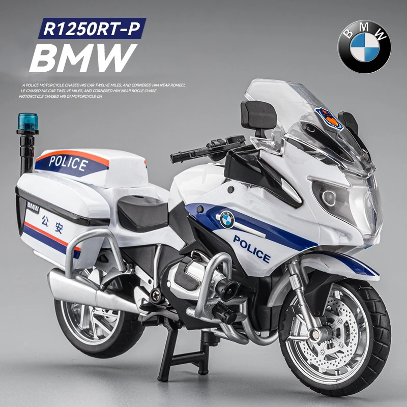 1:12 BMW R1250RT-P Polici-P Model Model Model hračky so zvukom a ľahkým narodeninovým darčekom vianočné darčeky zbierka Bicykel