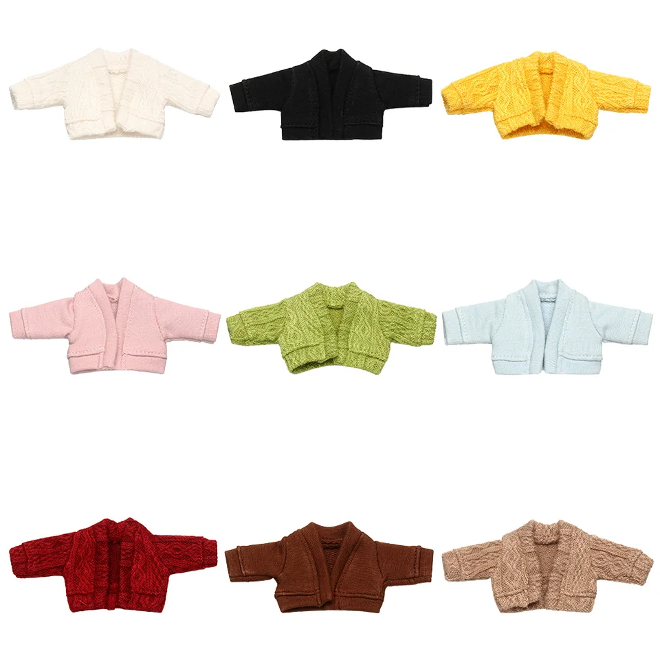 1/12 Dáče Tops Coat Hračky Candy Candy Mini pletený sveter OB11 Doll Clothes 1/11Dolls Appress Plush Hračky obliekania hračiek