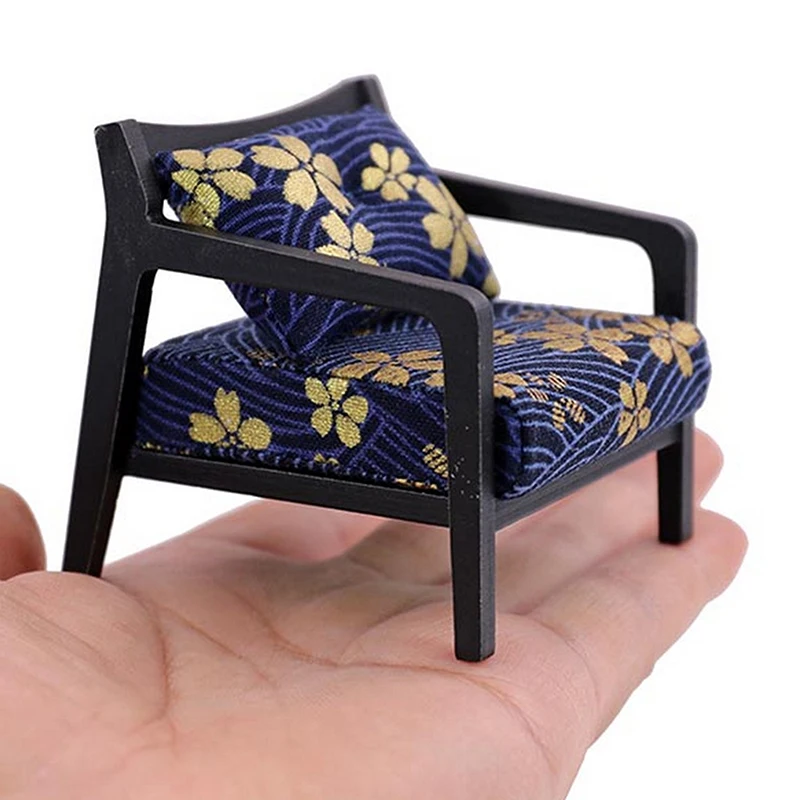 1:12 Mini Diy Dollouh Furniture Sofa s vankúšom simulácia miniatúrna obývacia izba stoličky Deti predstierajú