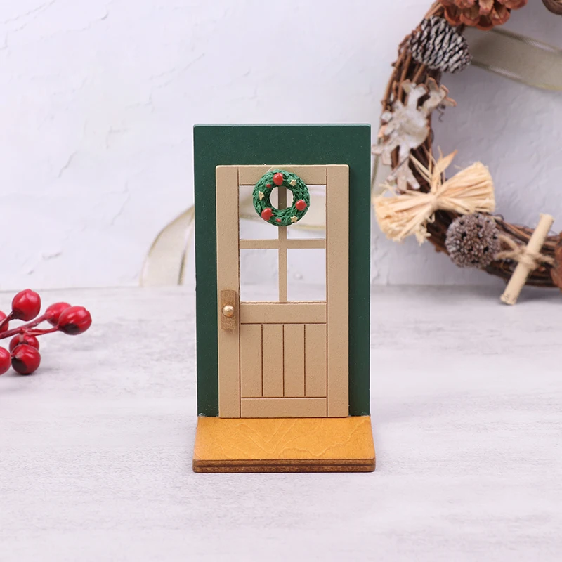 1:12 Miniatúrny bábikový vianočný dverový nábytok model DIY Príslušenstvo Dekorácia