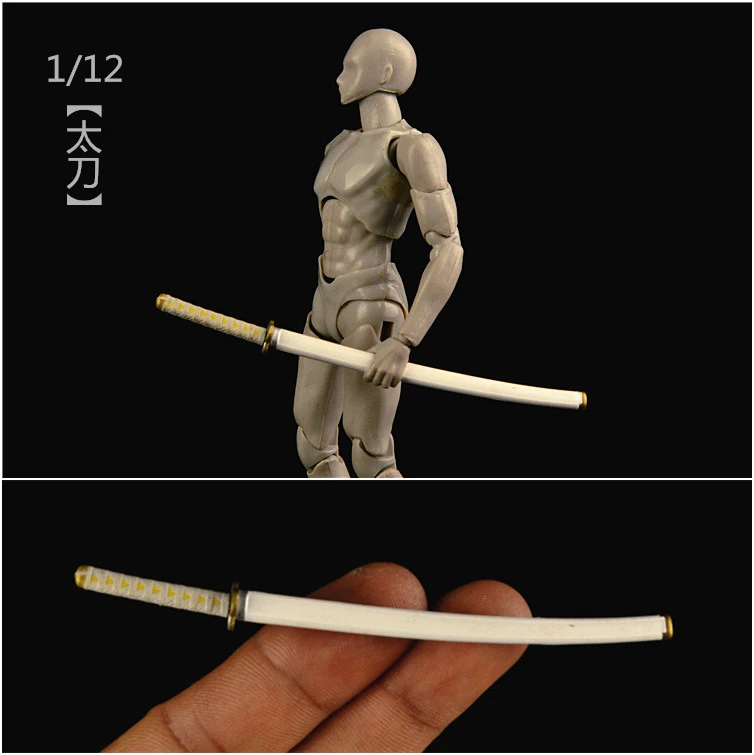 1/12 príslušenstvo v mierke Plastový model mečov Japonský model Katana Fit 6 palcov Action Obrázok