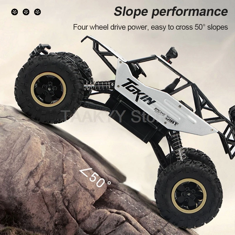 1:12 RC CAR s osvetlením a nabíjateľné 2,4G rádio diaľkové ovládanie zliatiny Buggy Off-Road Trucks Boys Hračky pre deti