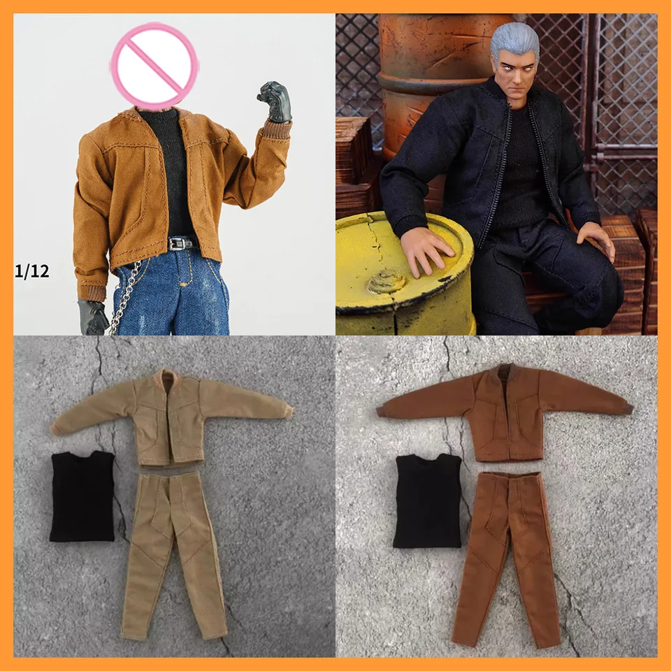 1/12 Stupnica mužského vojaka krátkeho štýlu bunda Príležitostný voľný baseball Coat Clothory Doplnky pre 6 -palcovú akčnú postavu VT GW NOTAMAN HOODE