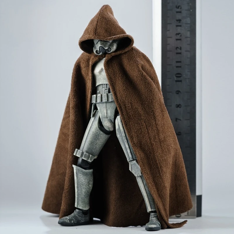 1/12 Stupnica Ženská mužská bábika oblečenie plášť hnedá čierna fit 6 '' akčný model tela tela