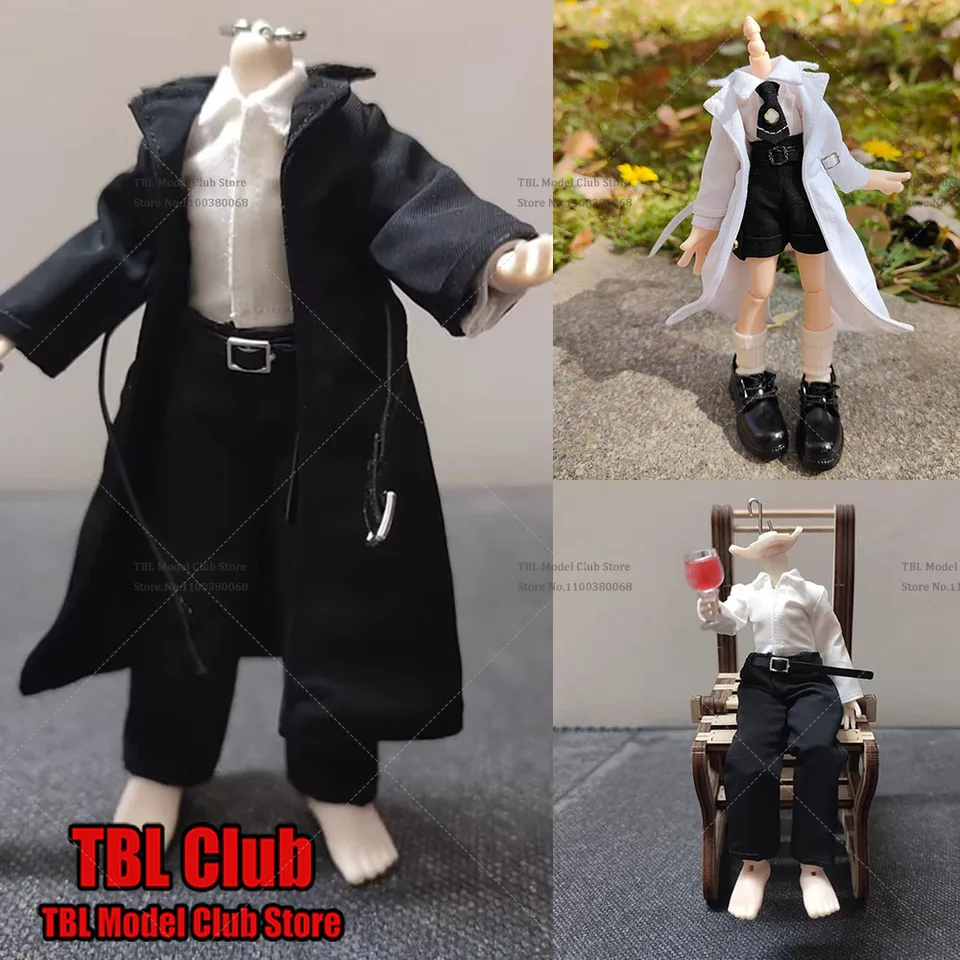 1/12 v mierke dlhé veterné bunda s dlhým kabátom košeľa oblečenie pre 6 palcov ASI 2.0 BJD OB11 notaman Action figual Doll